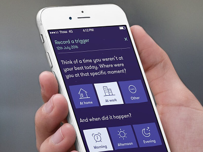Realist app app icon iphone mindful radio button self help stress ui