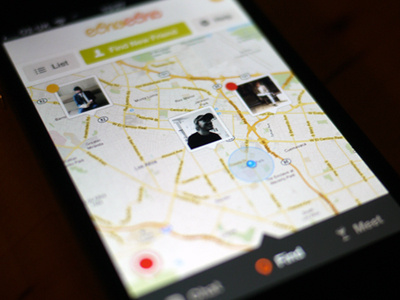 Main Screen app interface iphone map mobile ui ux