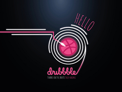 HELLO DRIBBBLE RECORDS @talehkarimli design hello dribbble hello world hellodribbble illustration logo music records vector vinyl