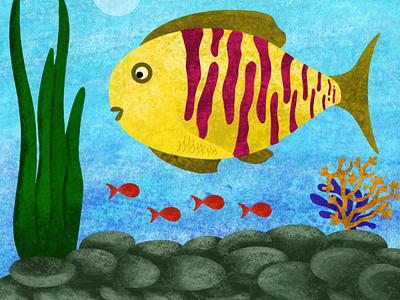 Under the Sea fishes illustrations procreate underwater
