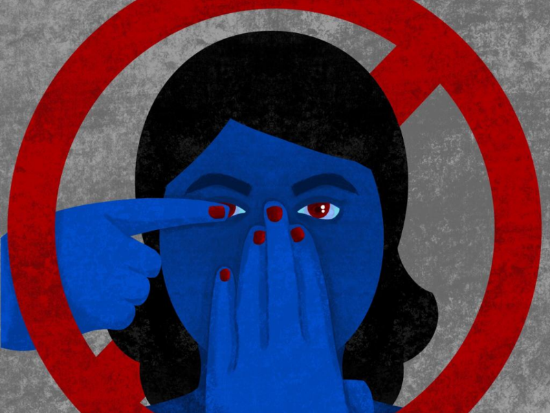 Avoid touching your eyes, nose and mouth corona blue illustration procreate corona awareness