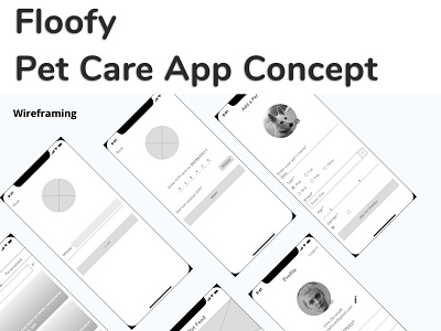 Floofy Pet Care App Concept research sketch ux design