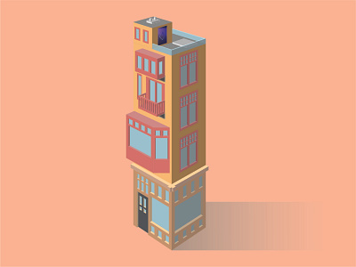 isometric House flat illustration vector