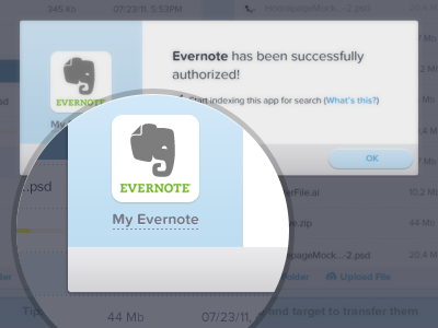 Evernote button dialog proxima nova soft