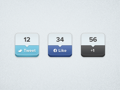 Share Buttons PSD 1 3d button free like psd share tweet