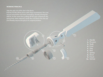 ‘Rotation’ mechanical hand drill (concept)