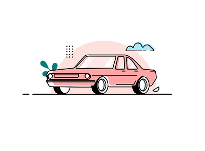 Car scene illustration branding design figma illustration minimal motion motion design motion graphic sketch vector