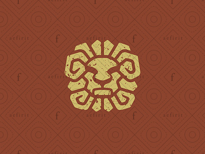 Ancient Lion Logo ancient artisan branding crafts culture deity for sale glyph god hieroglyph history legendary lion logo native paint square stone sun tribe