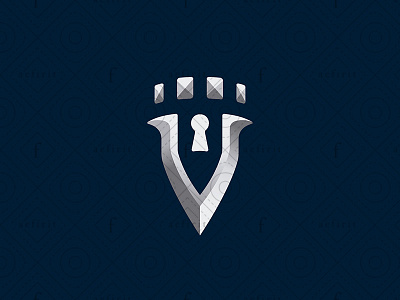 Security Fort Logo branding castle crown for sale fort fortification fortress insurance key keyhole letter locksmith logo security shield strong stronghold surveillance tower vvv