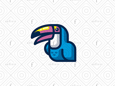 Colorful Toucan Logo art bird branding character cheerful colorful creative eco for sale logo mascot media modern painting parrot printing simple smiling studio toucan