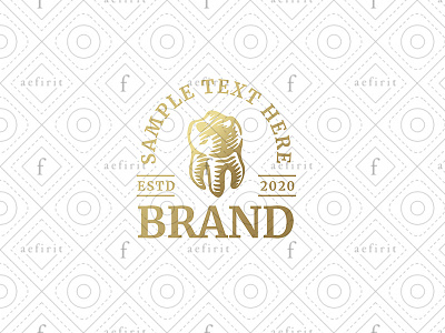 Vintage Dentistry Logo branding care classic dental dentist dentistry drawing elegant for sale handmade logo molar odontology sketch sketchy style stylized teeth tooth vintage