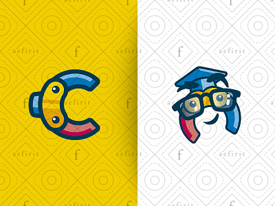 Educational Letter C Mascot Logo