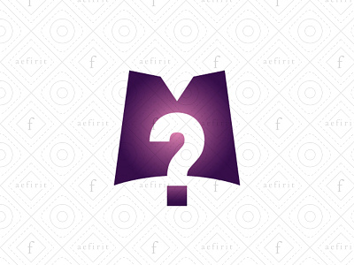 Mysterious Letter M Logo abstract bag box branding curiosity enigma for sale gift letter logo m minimalist modern mysterious mystery negative space question mark secret shopping simple