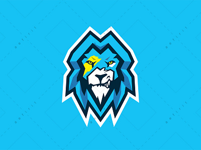 War Lion logo animal blue branding club colorful esports face for sale gamer gaming geometric lion logo mascot polygonal simple sport team videogames war