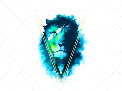 Cosmic Lion Nitrous animal art colorful cosmic cosmos digital illustration lion nitrous paint space