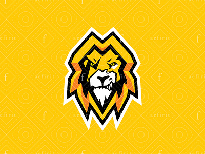 War lion logo - Electric version animal branding club colorful electric esports face for sale gamer gaming geometric lion logo mascot polygonal simple sport team videogames war