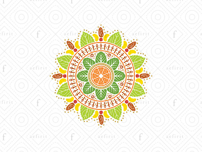 Vegan Mandala logo brand branding colorful flower food friend fruits gourmet happy healthy light logo logo for sale mandala nature restaurant tasty vegan vegetables vegetarian