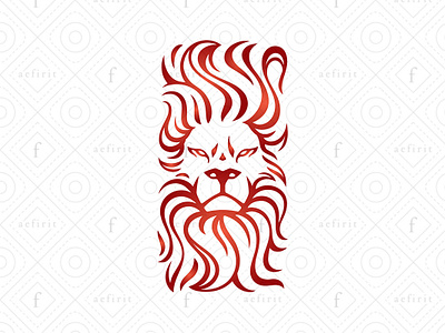 Flaming Lion Logo animal artistic brand brave brushstroke canvas character courage elegant fire flaming identity illustration lion logo luxurious mane mascot painting rectangle