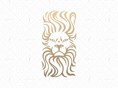 Brave Lion - Alternative Version of Flaming Lion Logo artistic brand brave brushstroke business canvas character classic courage elegant feline honor identity illustration lion logo luxurious mascot painting rectangle