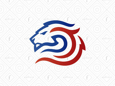 Team Lion Logo - American Version branding brush character creative elegant esports for sale gamer gaming head king lion logo mascot ocean sea sports stroke team wave