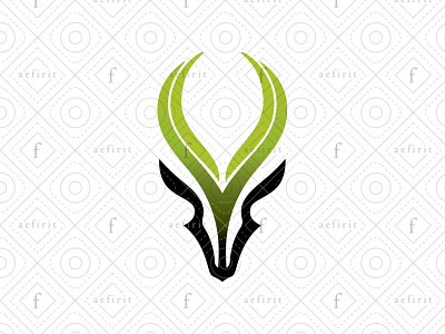 Eco-Gazelle Logo art beauty branding deer eco ecological elegant fashion feminine for sale gazelle head horns leaf leaves logo luxurious modern nature spa