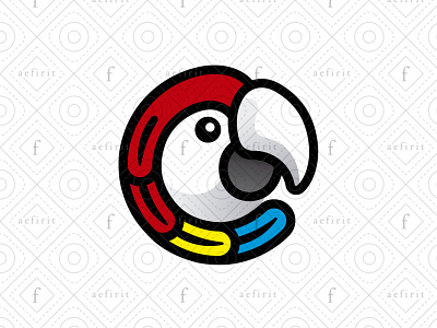 Colorful Macaw Logo art bird branding ccc character colorful creative eco for sale head letter logo macaw mascot media modern painting parrot printing simple