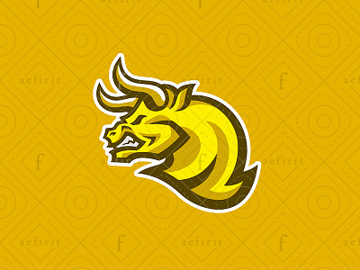 Golden Bull Gaming Logo battle beast branding bull creative esports for sale fortune furious gamer gaming golden head logo mascot powerful sport team toro wild