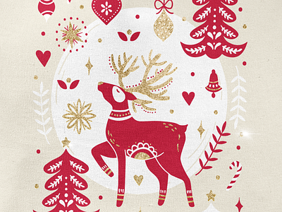 Scandinavian Christmas branding christmas illustration illustrator mockup photoshop reindeer scandinavian scandinavian pattern stars tote bag tote bag design wacom intuos