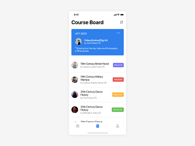 Course Board app board concept course dailyui design figma flat minimal mobile redesign ui ux
