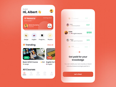 Learn With Me — Learning app for students and teachers app concept courses design figma learning redesign study teacher ui ux