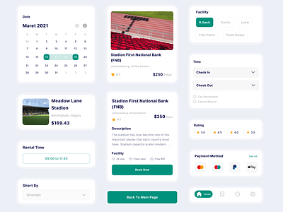 UI Component Football Field Rent App 🥳 clean component design component ui design mobile app mobile design rent ui ui design