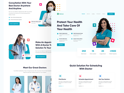 WeCare - Medical Landing Page clean design health healthcare healthy landing page medical medicine ui web design website