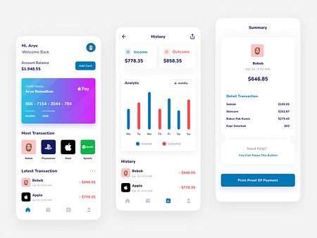 Finance App by Aryo Romadhon for Plainthing Studio on Dribbble