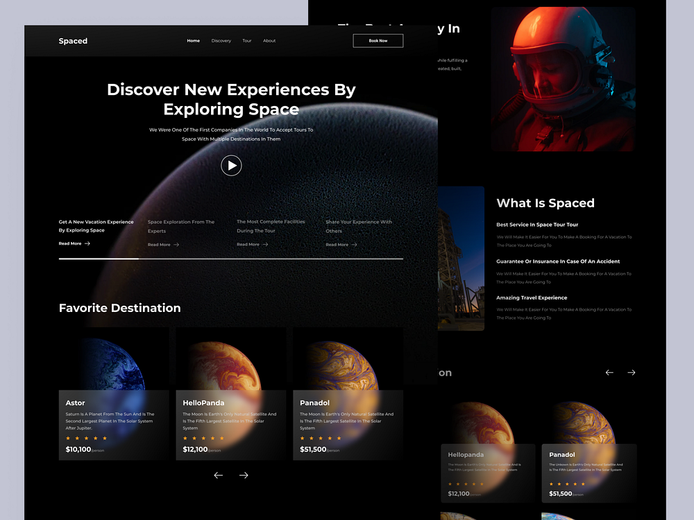 Space Travel Landing Page by Aryo Romadhon for Plainthing Studio on ...