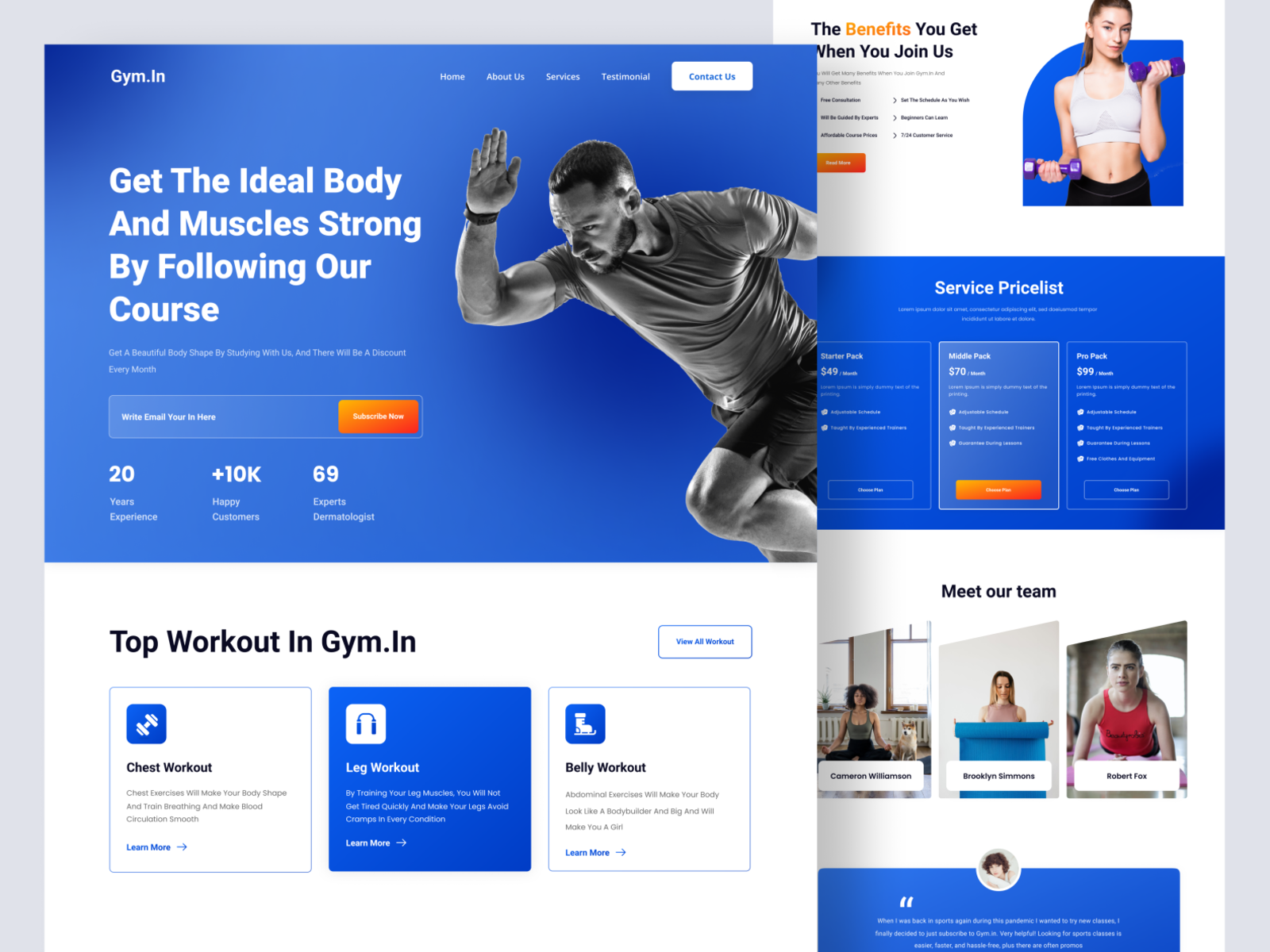 Workout Landing Page by Aryo Romadhon for Plainthing Studio on Dribbble