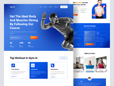 Workout Landing Page clean design fitness gym health healthy landing page medical ui ui design web design website workout