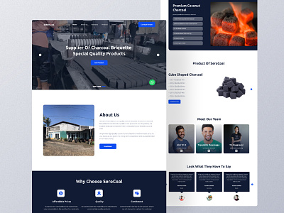 Serocoal - Charcoal Briquette Landing Page [Live] branding charcoal clean design landing page product ui ui design web design website