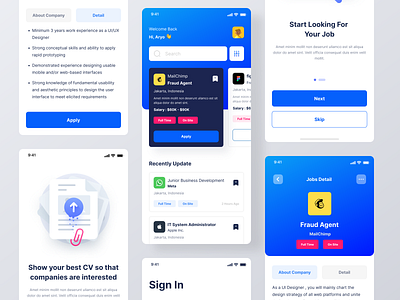 Job Finder App app clean design gradient job job finder ui ui design ux