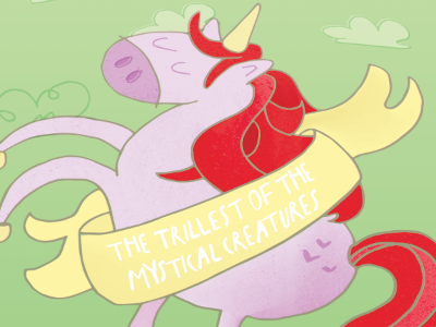 //9 6 horse illo illustration mystical mythical texture trill unicorn