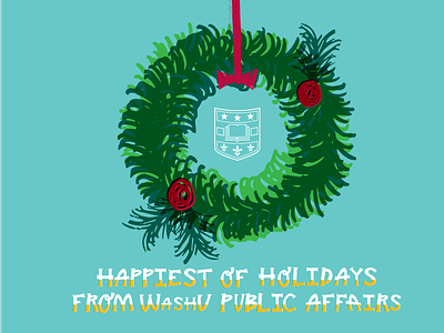 //1 3 1 card christmas holiday illustration lettering university wreath