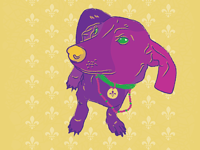 //1 3 4 dog illustration new orleans nola pet pup puppy weiner dog wiener dog