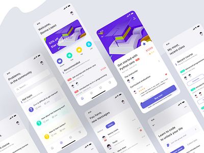 Education course app- integration app course app courses design education education app icon illustration mobile mobile design mobile ui purple ui ux