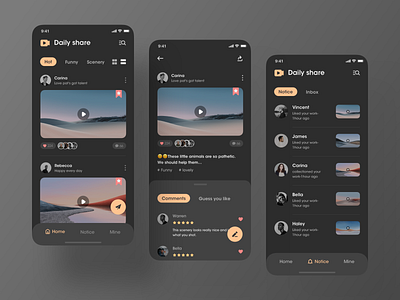 Short video app by Honey~ on Dribbble