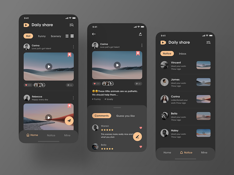 Short video app by Ian on Dribbble