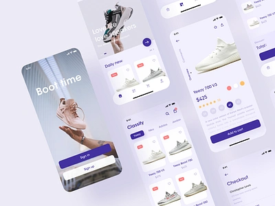 Shoes sell app app design electricity icon mobile mobile ui purple sell seller shoes shoes app ui ux