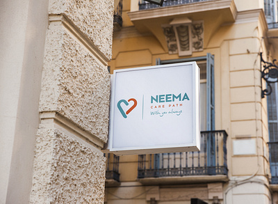Neema care path sign mockup branding typography