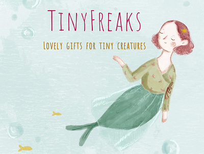 TinyFreaks logo design art character design characterdesign digital art digital painting illustration logo mermaid original art