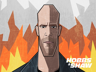 Jason Statham illustration movie portrait poster tough guy