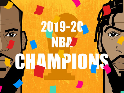NBA CHAMPIONS anthony davis championship flat illustration lebron james nba nba finals portrait