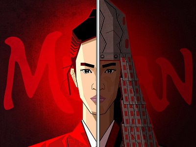 mulan chinese culture disney flatdesign movie movie poster mulan portrait poster 花木兰